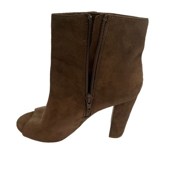 WILD Diva Open Suede Open Toe Ankle Boots Booties Size 6.5 - Picture 8 of 9